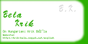 bela krik business card